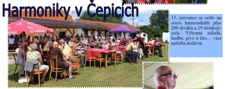 Setkání harmonikářů v Čepicích v roce 2013. Foto: Rábské noviny č. 20